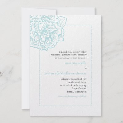 Delicate Peony Wedding Invitation by pinklilypress