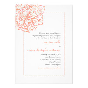 Delicate Peony Wedding Invitation