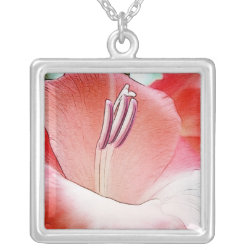 Delicate pink Gladiola necklace