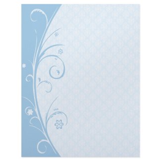 Delicate Powder Blue Damask Letterhead Stationery letterhead