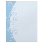 Delicate Powder Blue Damask Letterhead Stationery