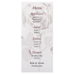 Delicate Rose Cutout Wedding Menu rack cards