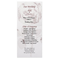 Delicate Rose Cutout Wedding Program Rack Card