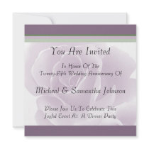 Delicate Rose Fresh Floral Anniversary Invitations