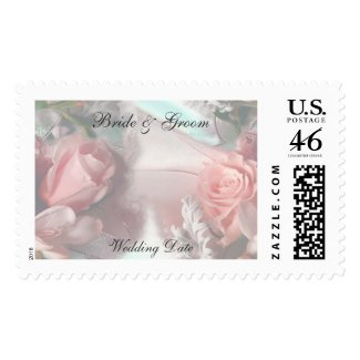 Delicate Roses Wedding Stamp stamp