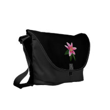 Delicate Stargazer Lily Messenger Bag