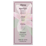 Delicate Stargazer Lily Wedding Menu Rack Card