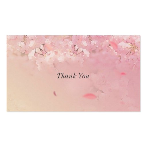 Delicate Thank You Wedding Favor Tag Business Card (back side)