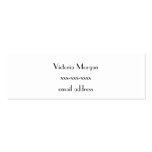 Delicate Victorian Calling Card Business Cards (back side)