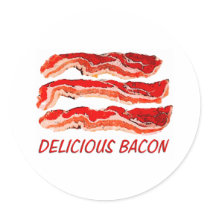 Delicious Bacon Round Stickers
