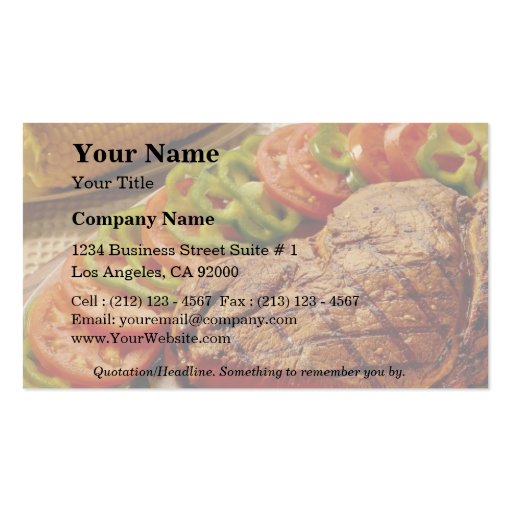 Delicious Beef roast with corn Business Cards
