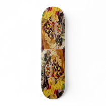 Delicious Beef shish kabob with salads Skate Board Deck
