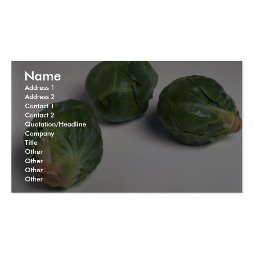 Delicious Brussel sprouts Business Card Templates