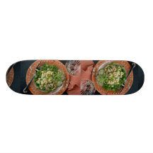 Delicious Celery, shrimp salad , fork Skate Deck