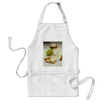 Delicious Cheese, crackers and wine glass aprons