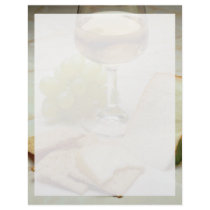 Delicious Cheese, crackers and wine glass Customized Letterhead