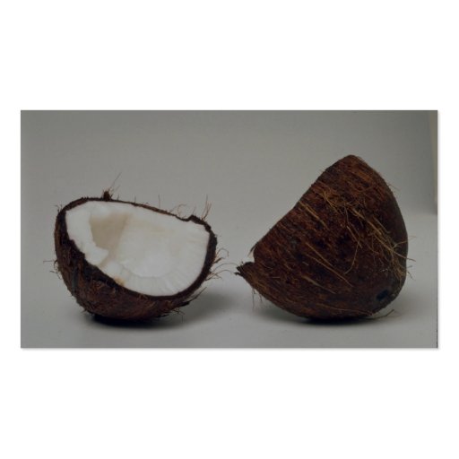 Delicious Coconut halves Business Card Template (back side)