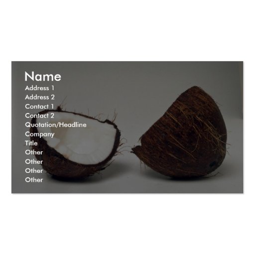 Delicious Coconut halves Business Card Template