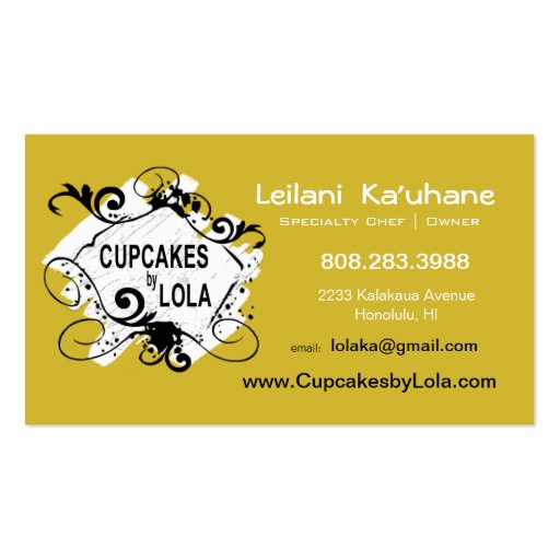 Delicious Cupcakes - Confections Desserts Pastries Business Card Templates (back side)