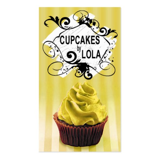 Delicious Cupcakes - Confections Desserts Pastries Business Card Templates (front side)