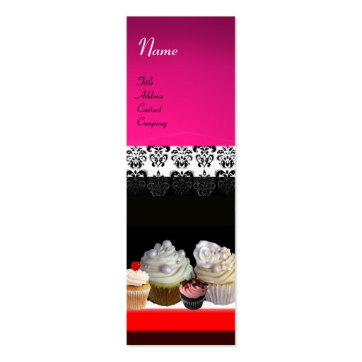 DELICIOUS CUPCAKES DESERT SHOP, Pink Purple Violet Business Card