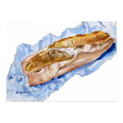 Delicious! French Bread Loaf Poster Print by lillyarts