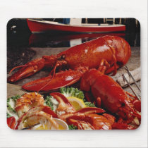 Delicious Fresh Atlantic lobster dinner on the fis Mousepads