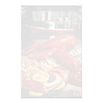 Delicious Fresh Atlantic lobster dinner on the fis stationery
