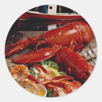 Delicious Fresh Atlantic lobster dinner on the fis stickers