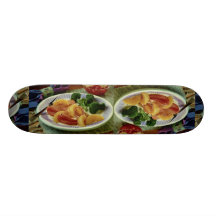 Delicious Ham slices with peaches Skateboard