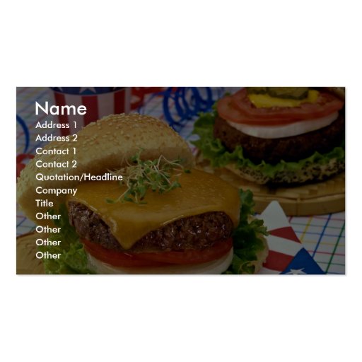 Delicious Hamburger Business Card Templates