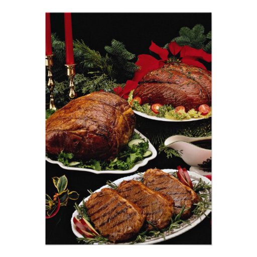 Delicious Holiday beef roast and steaks Custom Announcement