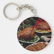 Delicious Holiday beef roast and steaks Key Chains