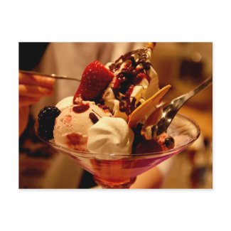 "Delicious Ice Cream Sundae" Postcard
