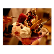 "Delicious Ice Cream Sundae" Postcard