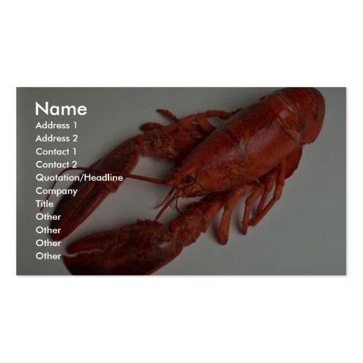 Delicious Lobster Business Card Template (front side)