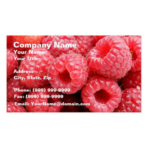Delicious Raspberries Business Card (front side)