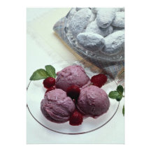 Delicious Raspberry ice cream with frosted cakes Personalized Announcement