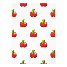 delicious red apples pattern invitations