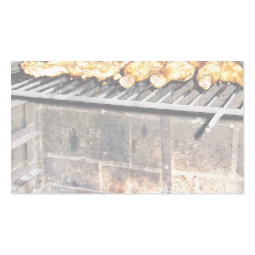 Delicious Roasted Chicken Above The Fire Business Card Templates (back side)