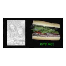 Delicious Sandwich! Bite me! Customized Photo Card