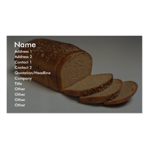 Delicious Sliced wheat bread Business Card