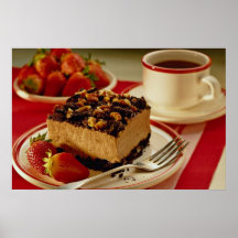 Delicious Strawberries and cake Posters
