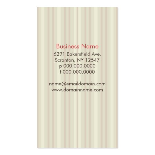 Delicious Sweetness Bakery Business Card (back side)