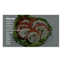 Delicious Tomato and cheese salad Business Card Templates