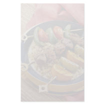 Delicious Vegetable, beef and fruit kabobs over ri Stationery