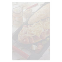 Delicious Wieners, onions and bacon on a sub bun Stationery Design