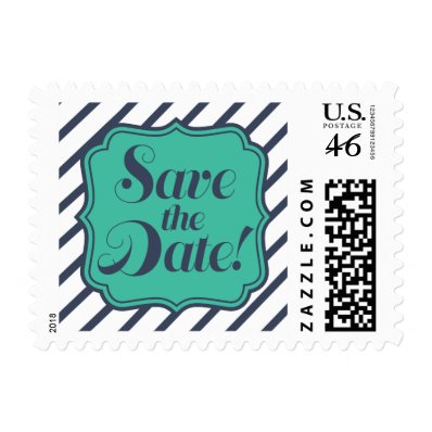 Delight Modern Stripe Save the Date Postage
