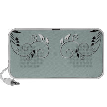 Delightful black and white floral speaker