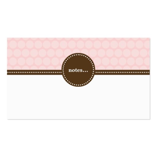 Delightful Dots Mommy Card / Personal Calling Card Business Card Templates (back side)
